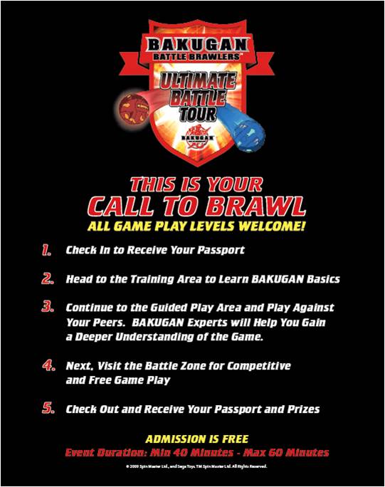 Bakugan Mall Tour Event Overview Sign Bakugan Mall Tour